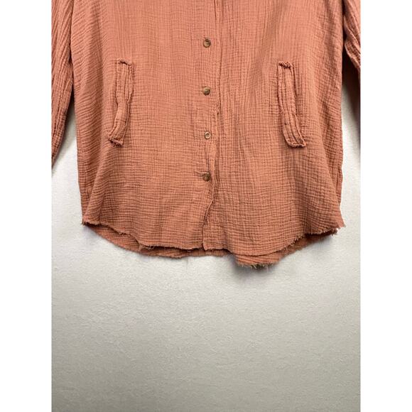 BKE Eased Dusty Rose Textured Tunic Shirt Size Large - Picture 4 of 9